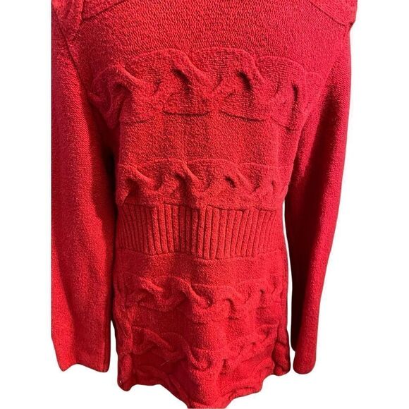 Inc International Concepts Red Cable Knit Cardigan with Tie at Chest Size X-Larg - Picture 9 of 11